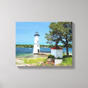 Rock Island Lighthouse, New York Wrapped Canvas