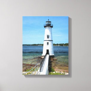 Rock Island Lighthouse, New York Wrapped Canvas