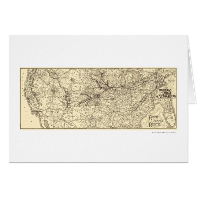 Rock Island Railroad Map 1888 (Front Horizontal)