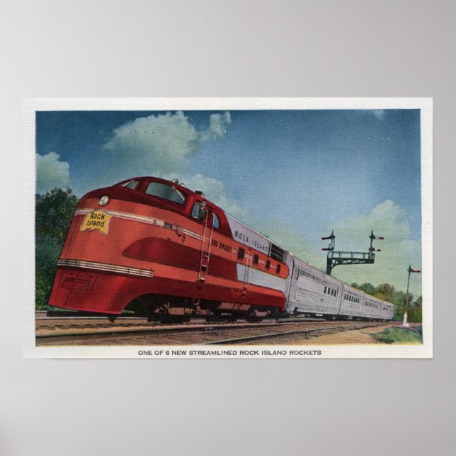 Rock Island RocketStreamlined Train Poster (Front)