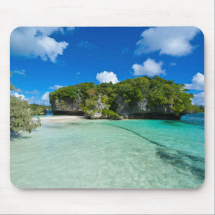 Rock Islet On The Beach Mouse Mat
