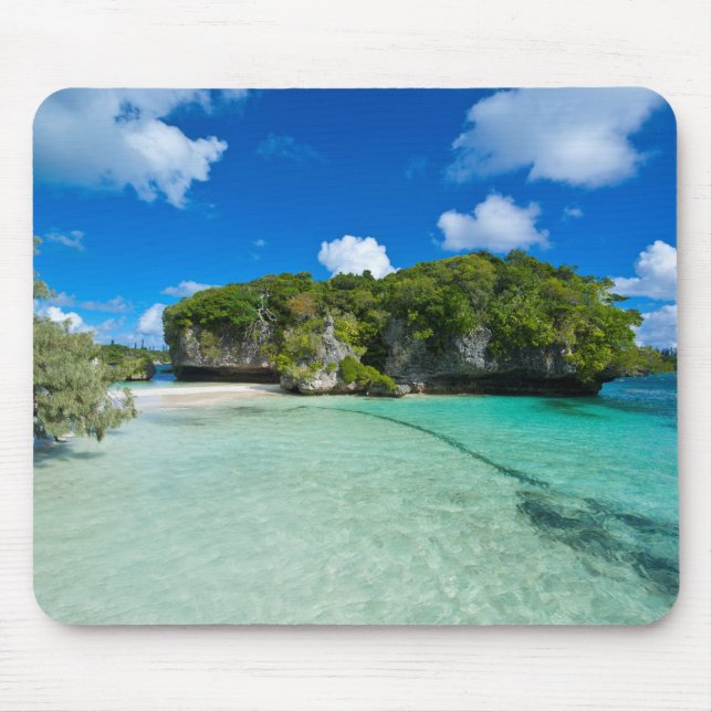 Rock Islet On The Beach Mouse Mat (Front)