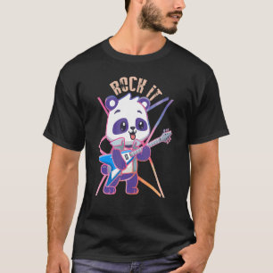 Rock it Panda plays guitar bass guitarist T-Shirt