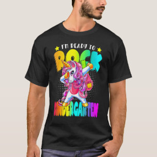 Rock Kindergarten Dabbing Unicorn Girls Back To Sc T-Shirt