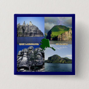 Rock Landscapes of Alaska Collage 15 Cm Square Badge