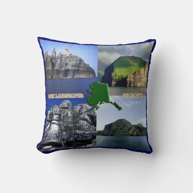 Rock Landscapes of Alaska Collage Cushion (Front)