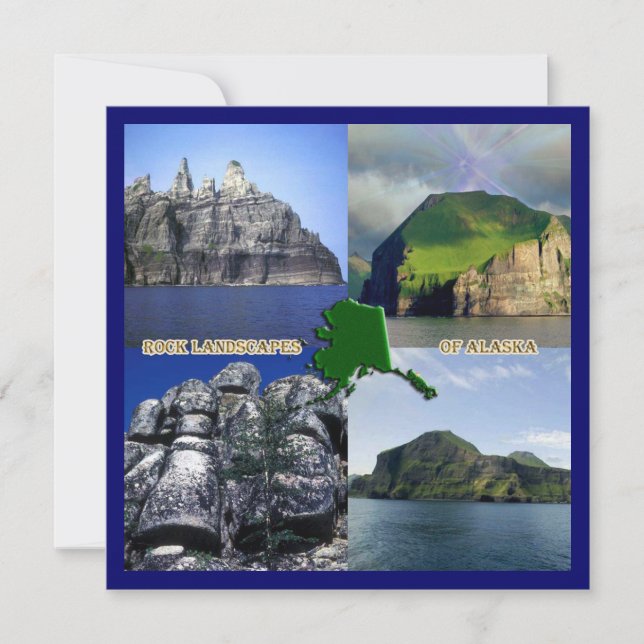 Rock Landscapes of Alaska Collage Invitation (Front)