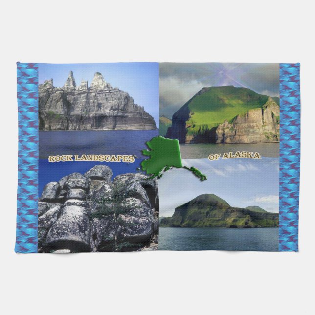 Rock Landscapes of Alaska Collage Tea Towel (Horizontal)