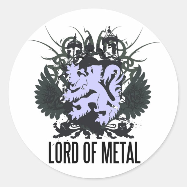 Rock=Life 'Lord of Metal Stickers' Classic Round Sticker (Front)