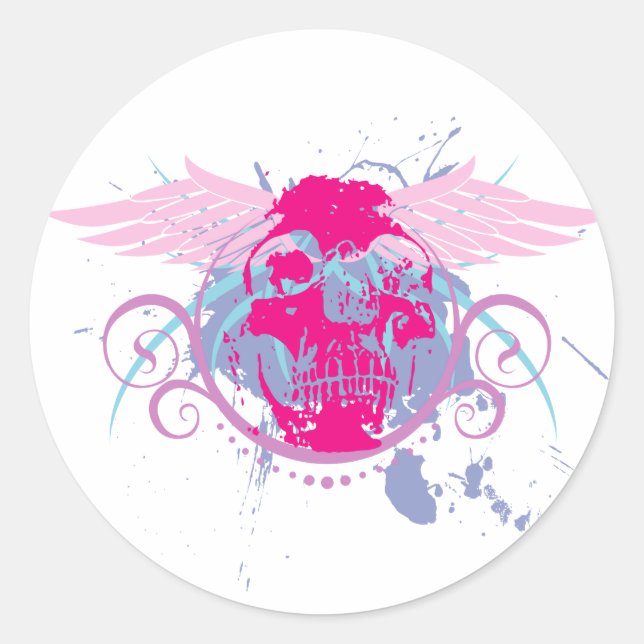 Rock=Life 'Miss Trendskull' White Sticker (Front)