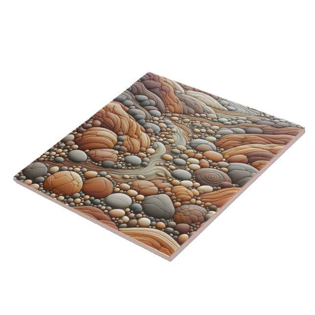 Rock-like Tiles Creating a Flowing River Design (Side)