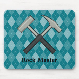 Rock Master! Crossed Geology Hammers Mouse Mat