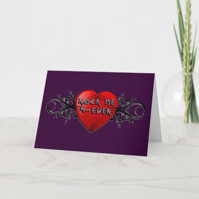 Rock Me Forever Custom Valentine Holiday Card (Front)