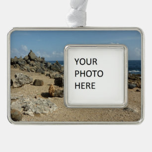 Rock Monuments on Aruban Coast Silver Plated Framed Ornament
