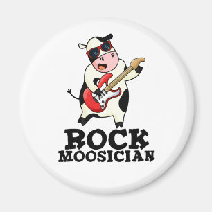 Rock Moosician Funny Cow Musician Pun  Magnet