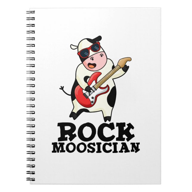 Rock Moosician Funny Cow Musician Pun  Notebook (Front)