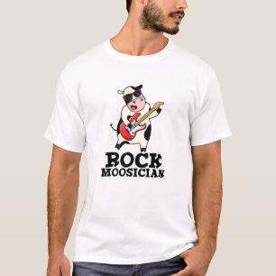 Rock Moosician Funny Cow Musician Pun  T-Shirt