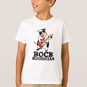 Rock Moosician Funny Cow Musician Pun  T-Shirt