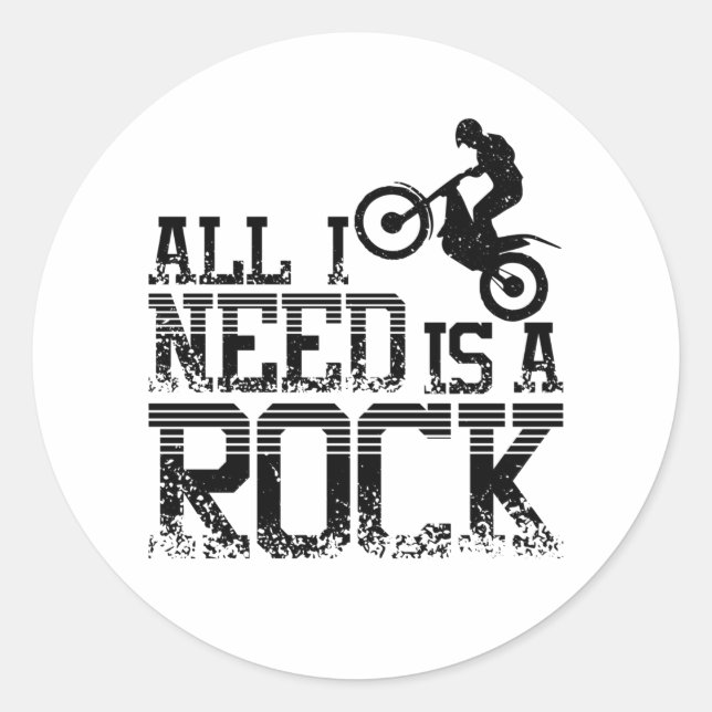 Rock Moto Trial Bike Classic Round Sticker (Front)