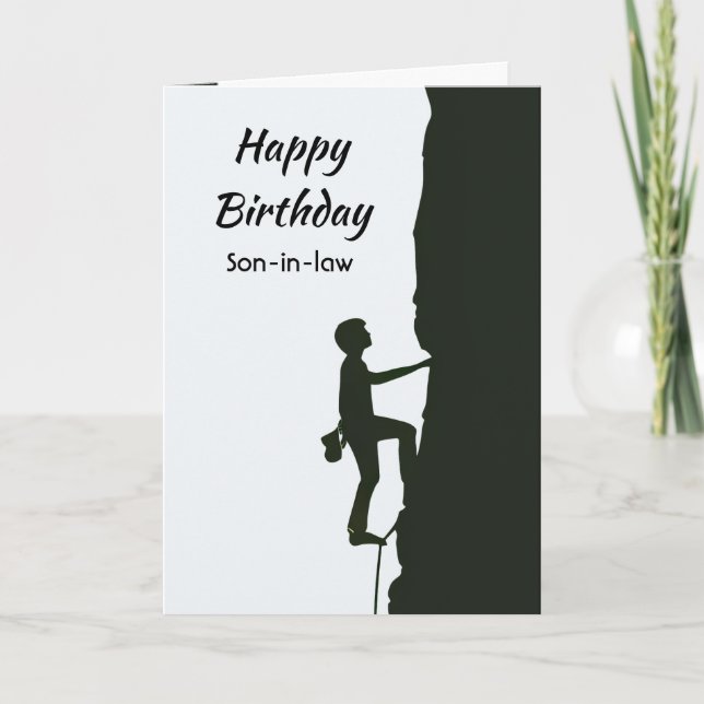 Rock, Mountain Climbing Birthday Son-in-law Card (Front)
