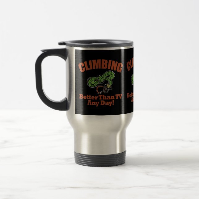 Rock, Mountain Climbing Travel Mug (Left)