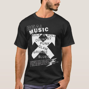 Rock Music   Black & White  T-Shirt
