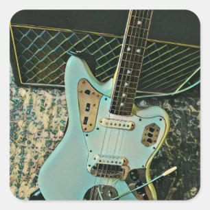 rock music gift for him her square sticker
