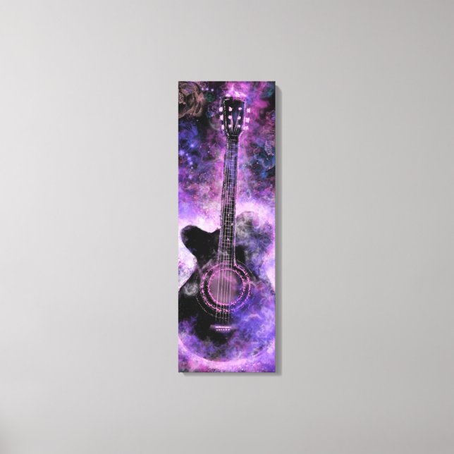 Rock Music Guitar Canvas Print Purple - Painting (Front)