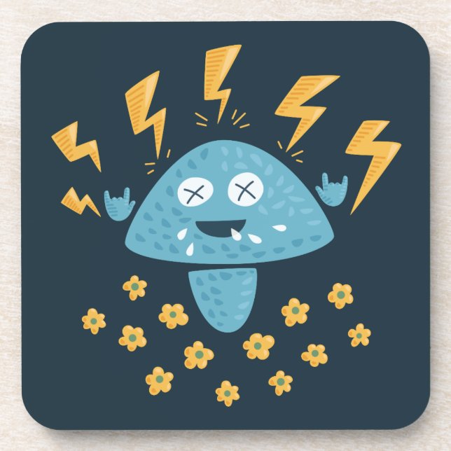 Rock Music Heavy Metal Mushroom Coaster (Front)