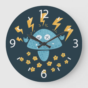 Rock Music Heavy Metal Mushroom Large Clock