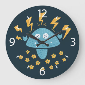 Rock Music Heavy Metal Mushroom Large Clock