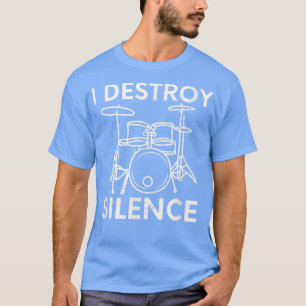 Rock Music Lovers I Destroy Silence Drummer Band M T-Shirt