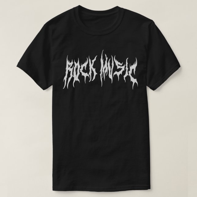 rOcK mUsIc Metal Font T-Shirt (Design Front)