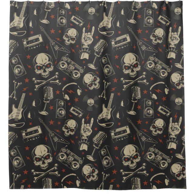 Rock Music Shower Curtain (Front)