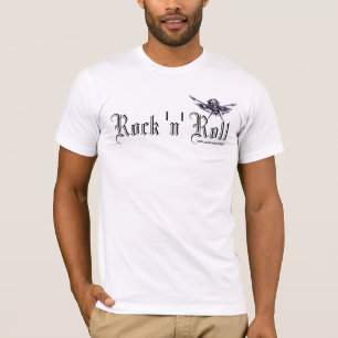 Rock music skull and guitars graphic art t-shirt