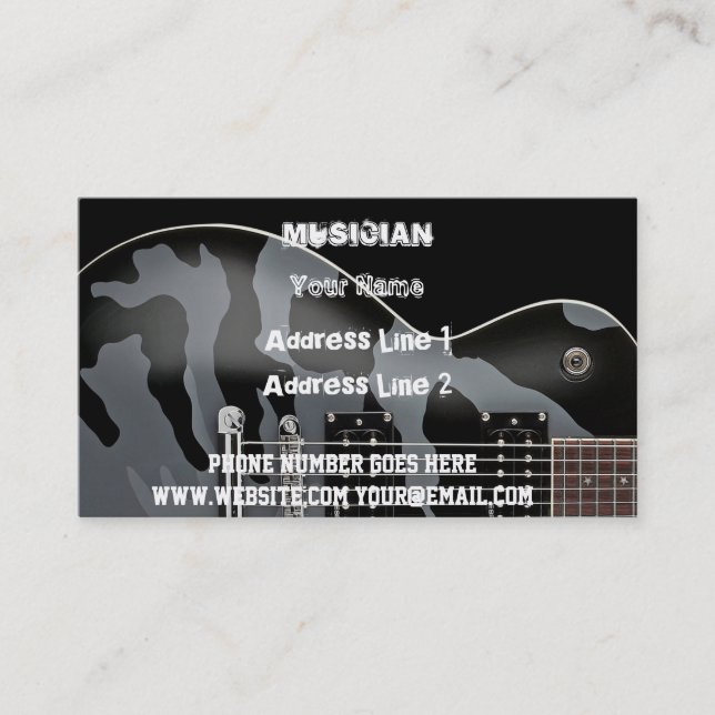 Rock Musician Business Card (Front)