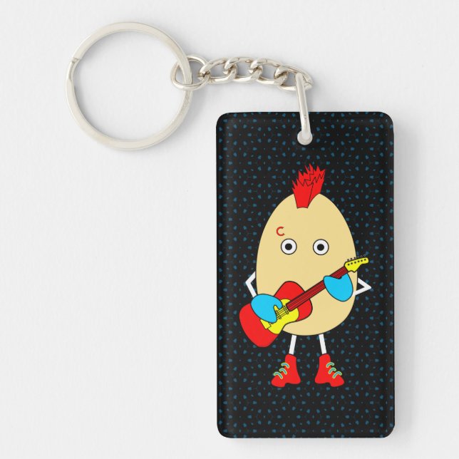 Rock Musician Egghead Key Ring (Front)