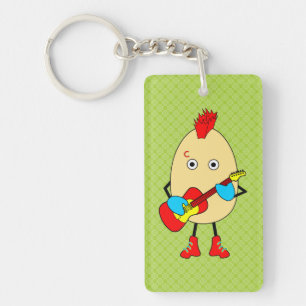 Rock Musician Egghead Key Ring