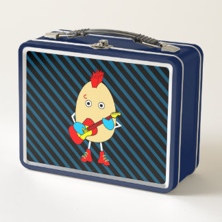 Rock Musician Egghead Metal Lunch Box
