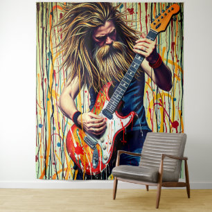 Rock musician tapestry