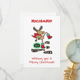 Rock my Christmas socks custom Christmas card