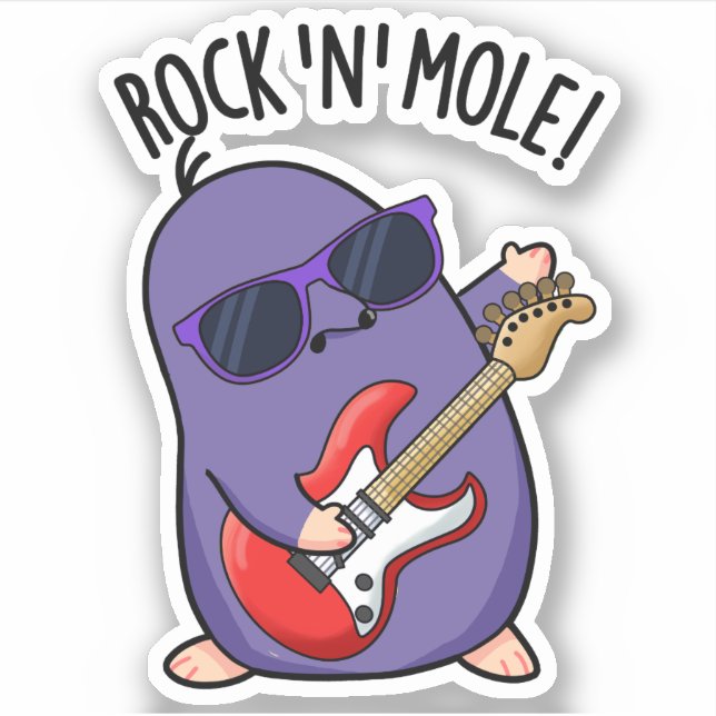 Rock N Mole Funny Animal Pun  (Front)