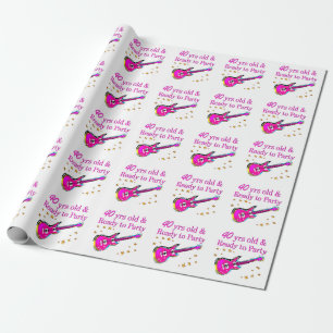 ROCK N ROLL 40TH WRAPPING PAPER