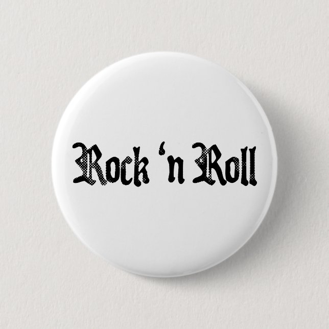 rock n roll 6 cm round badge (Front)