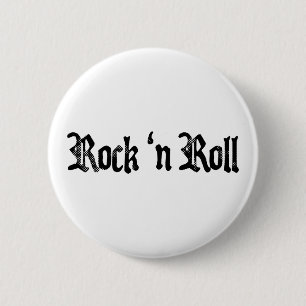 rock n roll 6 cm round badge