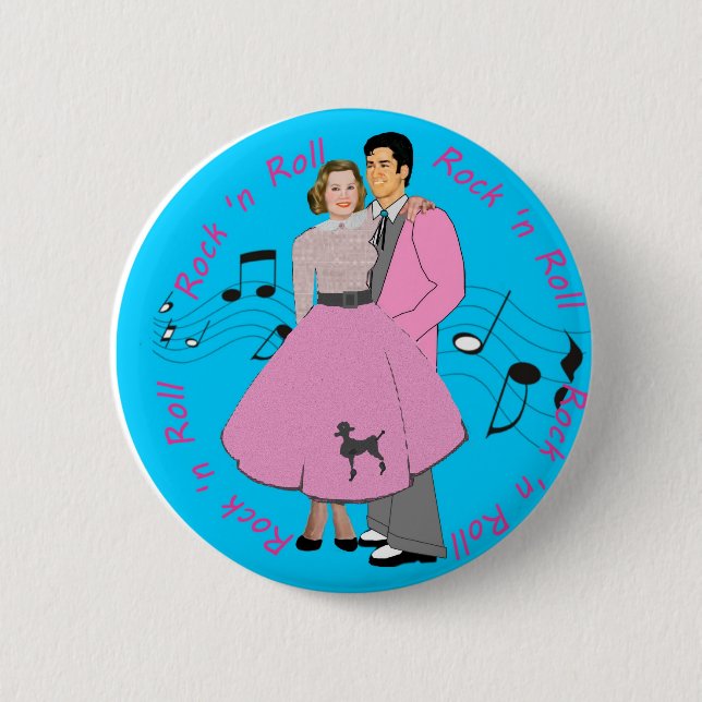 Rock ' n Roll 6 Cm Round Badge (Front)