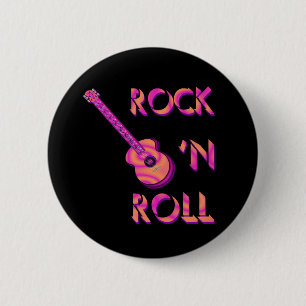 Rock 'n Roll Acoustic Guitar Button