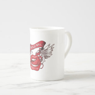 Rock n Roll Angel Lips Bone China Mug