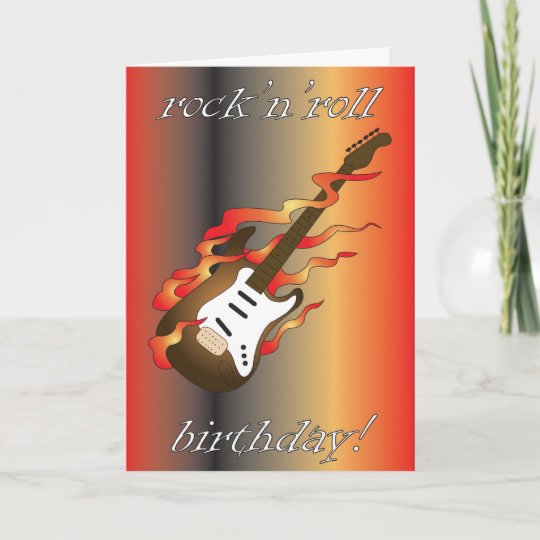 Rock N Roll Birthday Greeting Card Zazzle Co Uk