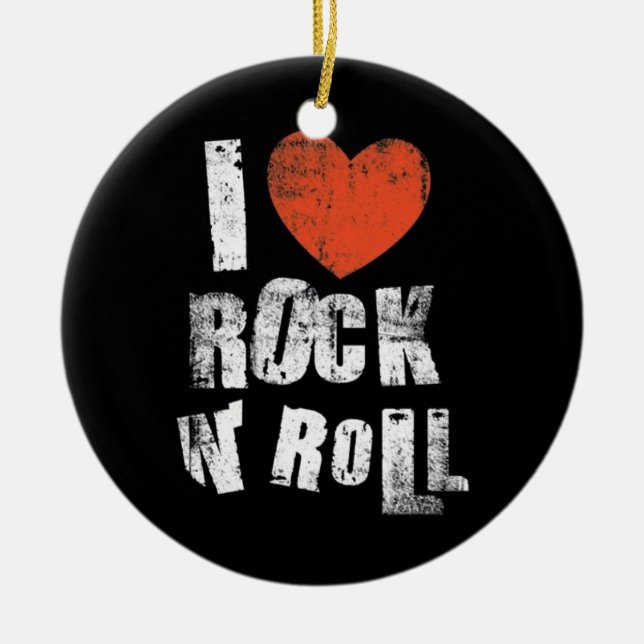 Rock N' Roll Ceramic Tree Decoration (Front)